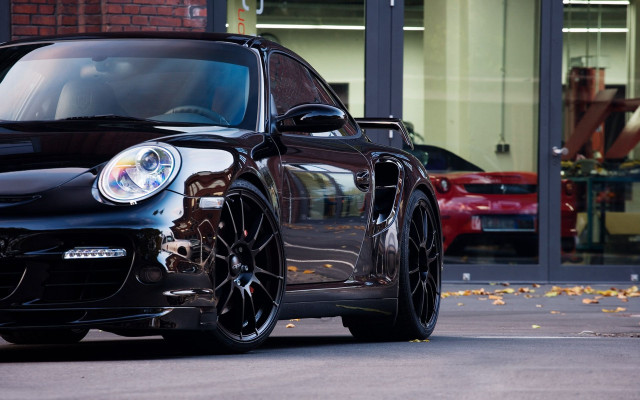 Black porsche red cars neoclassicism free wallpaper - medium preview image