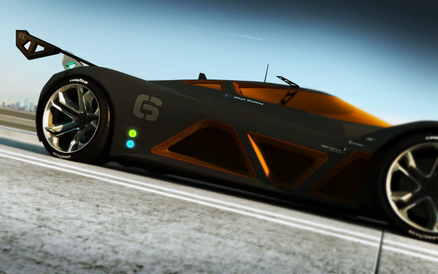 Futuristic car cityscape 3d render free wallpaper - medium preview image