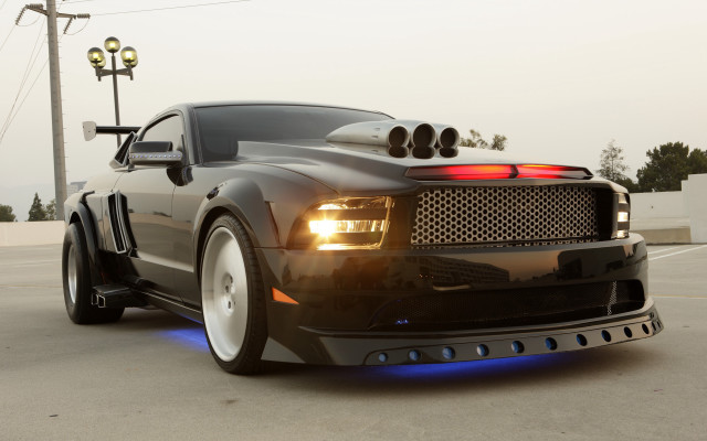 Black car blue light white free wallpaper - medium preview image