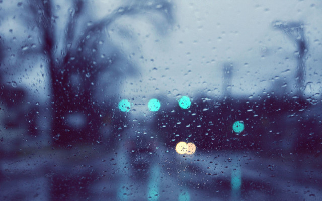Rainy window street light trees #4 free wallpaper - medium preview image