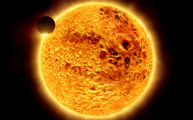 Sun moon earth space art free wallpaper - medium preview image