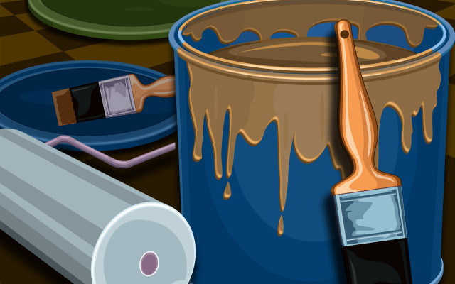 Paint can paintbrush paint checkered free wallpaper - medium preview image