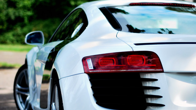 White sports car parked road #3 free wallpaper - medium preview image