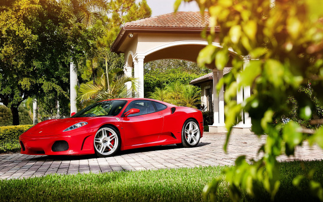 Red sports car neoclassic luxury free wallpaper - medium preview image