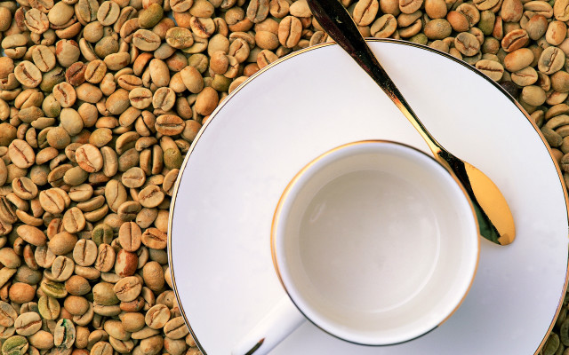 White cup spoon nuts beans free wallpaper - medium preview image