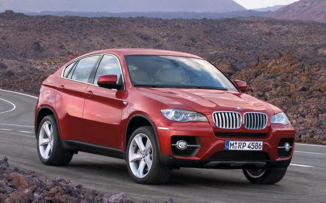 Red bmw suv desert mountains free wallpaper - medium preview image