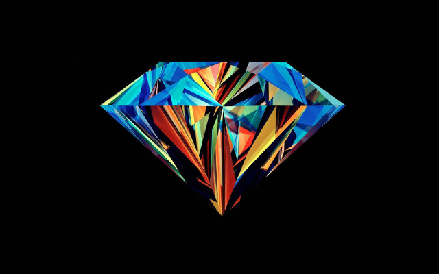 Diamond holography 3d render black #3 free wallpaper - medium preview image