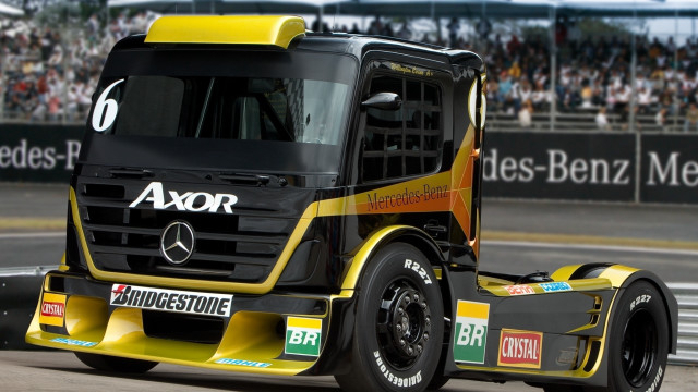 Yellow black truck crowd night free wallpaper - medium preview image