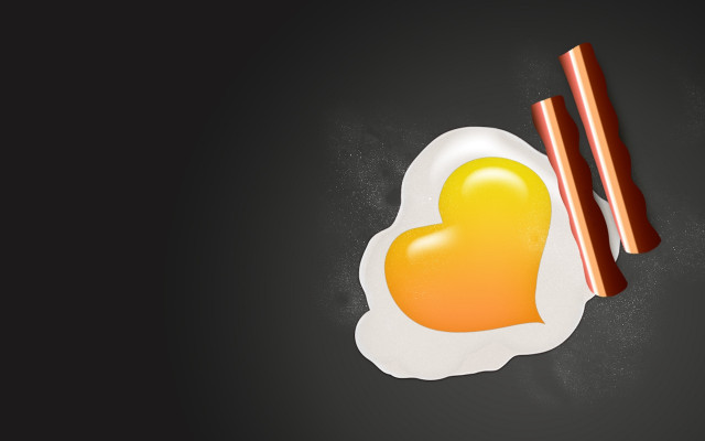 Fried egg chopsticks heart plate free wallpaper - medium preview image