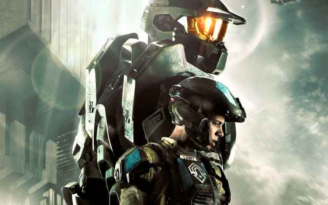 Man helmet suit robot city free wallpaper - medium preview image