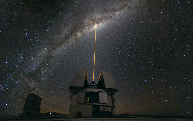 Telescope building starry sky bright free wallpaper - medium preview image