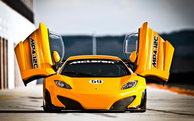 Yellow sports car open road free wallpaper - medium preview image