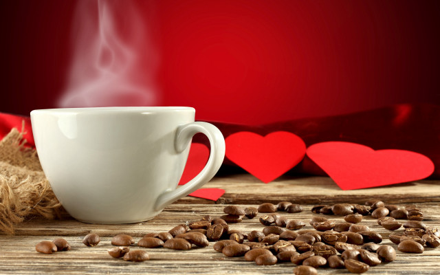 Coffee steam hearts sack paper free wallpaper - medium preview image