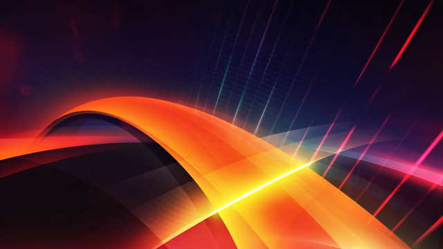 Colorful abstract lines curves black #3 free wallpaper - medium preview image