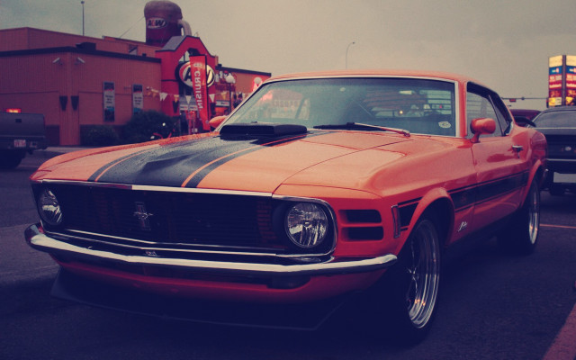 Red mustang black stripe vintage free wallpaper - medium preview image