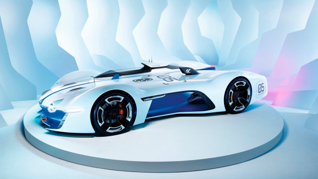 White sports car blue background free wallpaper - medium preview image
