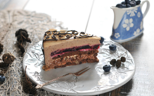 Cake plate fork tea lace free wallpaper - medium preview image