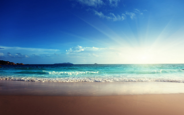 Beach sky waves sun island free wallpaper - medium preview image