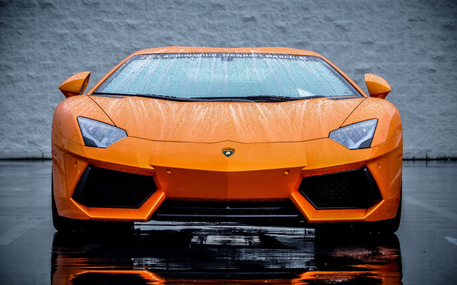 Orange sports car parking lot #8 free wallpaper - medium preview image