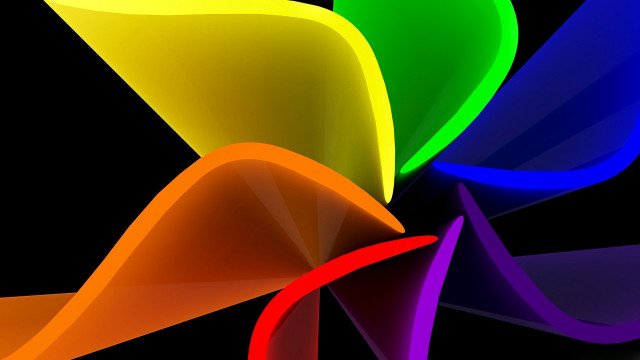 Colorful abstract geometric raytraced triadic free wallpaper - medium preview image