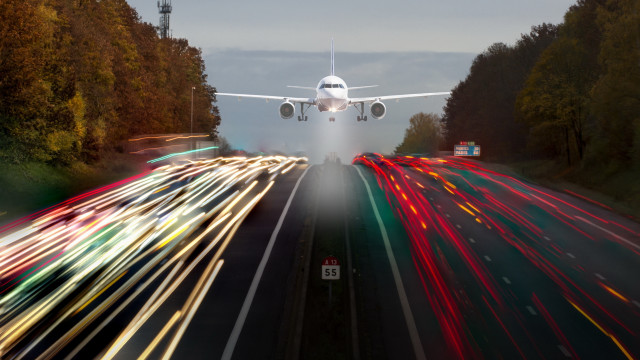Plane highway trees forest motor free wallpaper - medium preview image