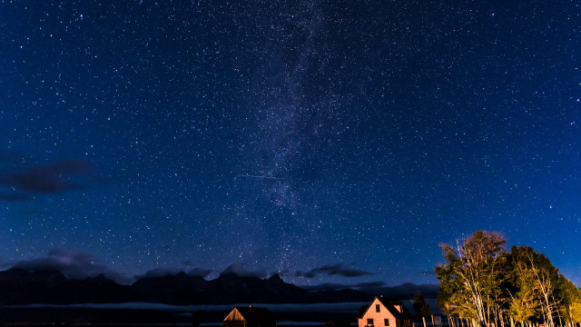 House night sky stars mountains free wallpaper - medium preview image
