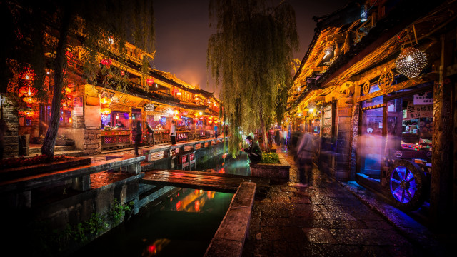 Autumn night cityscape tokyo river free wallpaper - medium preview image