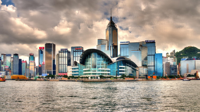 City skyline water boat cloudy #3 free wallpaper - medium preview image