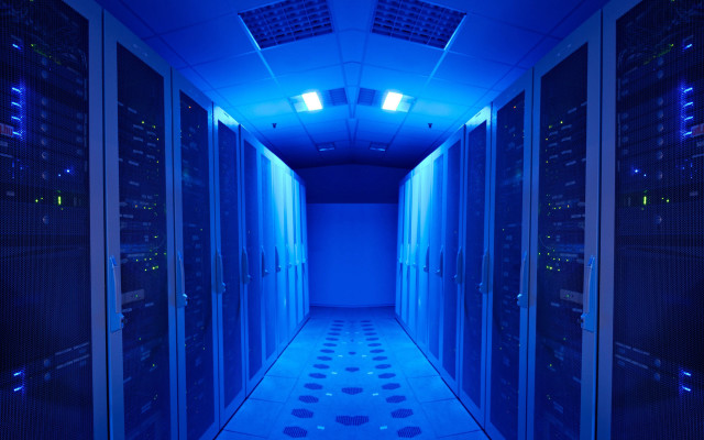 Data center blue hallway starry free wallpaper - medium preview image