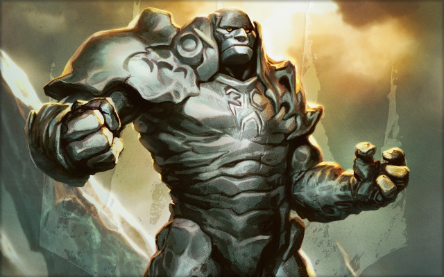 Hugehead massivebody sword holding mecha free wallpaper - medium preview image