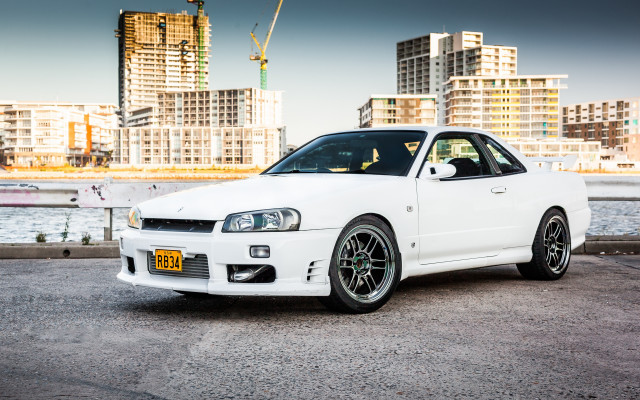 White car city skyline crane free wallpaper - medium preview image