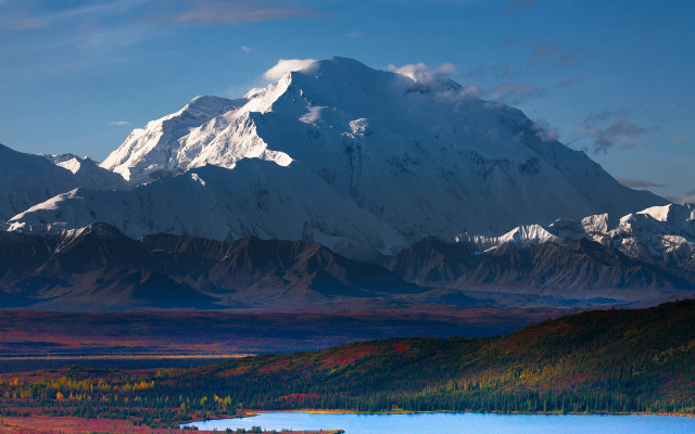 Mountain lake forest sky clouds #8 free wallpaper - medium preview image