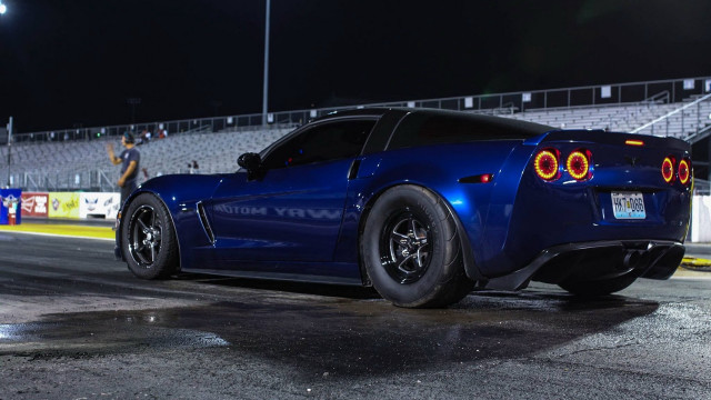Blue sports car night race free wallpaper - medium preview image