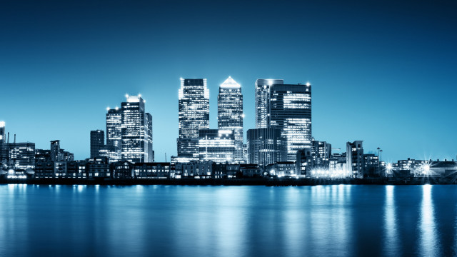 City skyline lake night reflections #3 free wallpaper - medium preview image