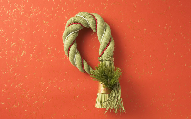 Green plant red background gold free wallpaper - medium preview image