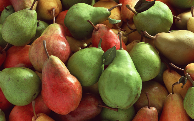 Pears leaves green arcimboldo photorealism free wallpaper - medium preview image