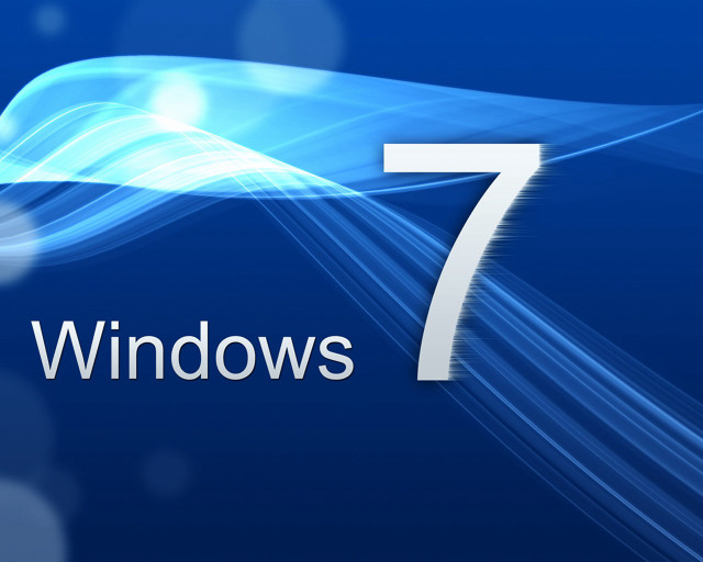 Blue background windows7 white wave free wallpaper - medium preview image