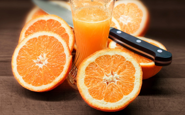 Orange juice sliced oranges knife free wallpaper - medium preview image