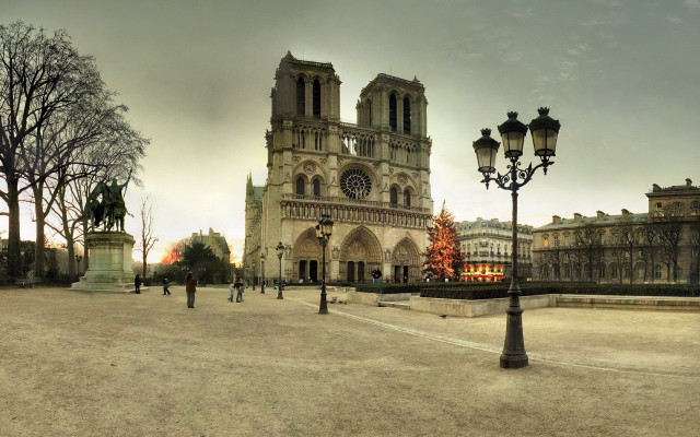 Cathedral clocktower statue gothic architecture free wallpaper - medium preview image