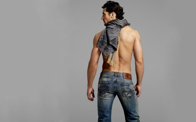 Man scarf jeans puzzle fashion free wallpaper - medium preview image