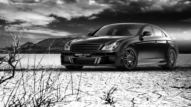 Black car field mountains lake free wallpaper - medium preview image