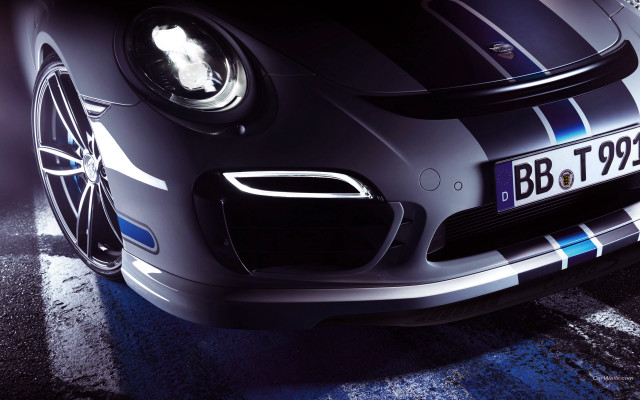 Car blue stripe front bumper free wallpaper - medium preview image
