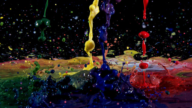 Colorful paint drops airbrush space free wallpaper - medium preview image