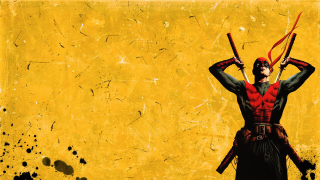Man two swords yellow wall #2 free wallpaper - medium preview image
