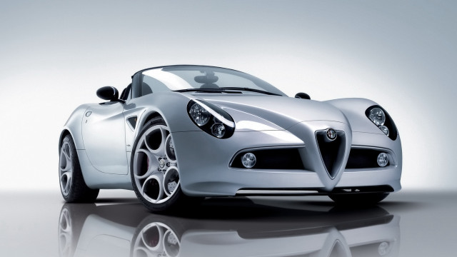 Silver sports car reflection white free wallpaper - medium preview image