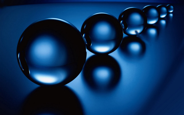 Shiny balls blue surface reflection free wallpaper - medium preview image