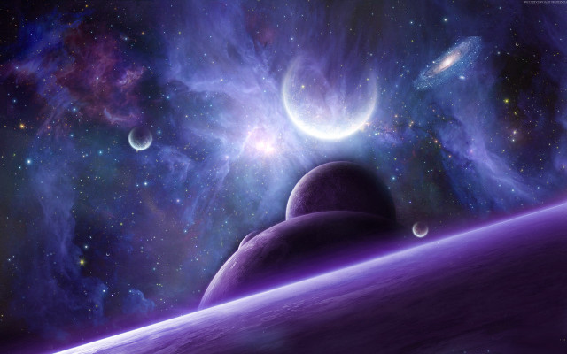 Space planet stars moon galaxy free wallpaper - medium preview image