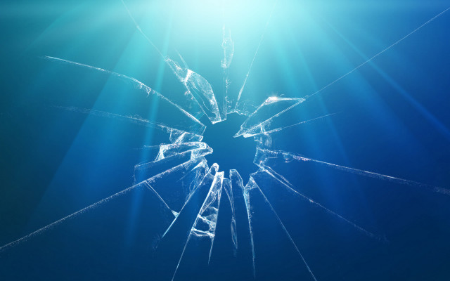Broken glass window sunlight blue free wallpaper - medium preview image