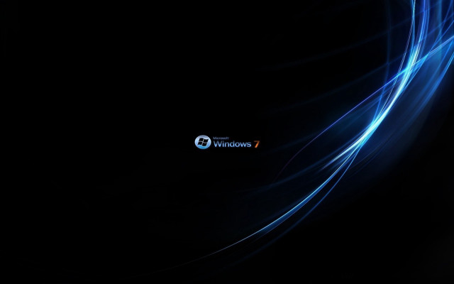 Dark background blue wave windows7 #2 free wallpaper for desktop - medium preview image