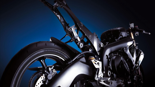 Motorcycle blue black deconstructivism jigsaw free wallpaper - medium preview image